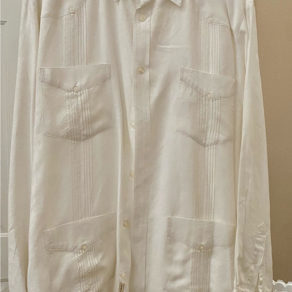 Cubavera Men's Cream Button Down Shirt